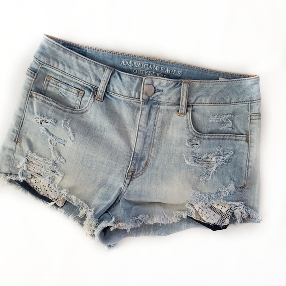 American Eagle Outfitters Pants - AE Outfitters || 10 Hi Rise Denim Shortie …